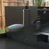 Outsunny BBQ Rotisserie Grill Roaster, Charcoal Split Roaster for Chicken or Turkey with 3-Level Grill Grate, Foldable Storage Shelves