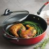 Qt Aluminum Nonstick Covered Jumbo Cooker – Red