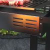 Outsunny BBQ Rotisserie Grill Roaster, Charcoal Split Roaster for Chicken or Turkey with 3-Level Grill Grate, Foldable Storage Shelves